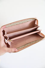 Coach Pink Cross Grain Leather Accordion Wallet