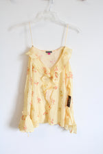 NEW Vince Camuto Floral Print Ruffled Top | L