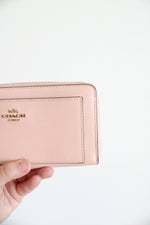 Coach Pink Cross Grain Leather Accordion Wallet