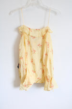 NEW Vince Camuto Floral Print Ruffled Top | L