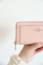 Coach Pink Cross Grain Leather Accordion Wallet