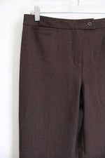 Chico's Striped Shimmer Brown Trouser Pants | 0.5 (6) Tall