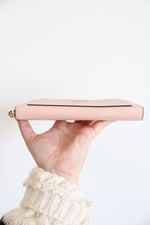 Coach Pink Cross Grain Leather Accordion Wallet