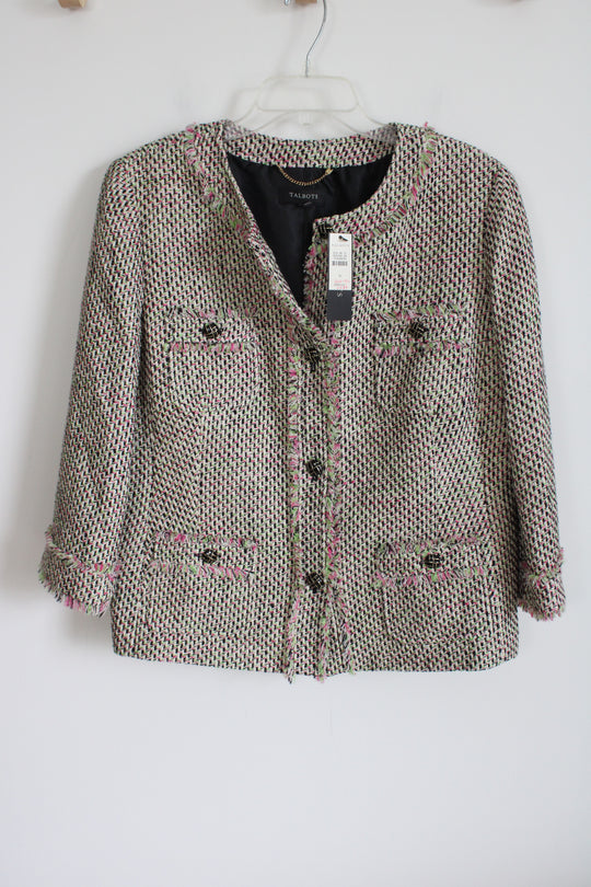 NEW Talbots Pink Green Tweed Jacket | 16