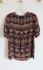Pendleton Multi-Colored Southwestern Style Short Sleeve Blouse | 8