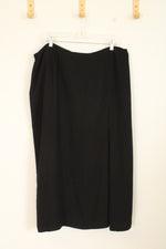 Dress Barn Woman Black Midi Dress Skirt with Front Slit | 22