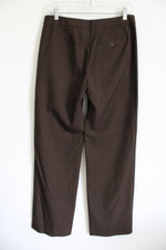 Chico's Striped Shimmer Brown Trouser Pants | 0.5 (6) Tall