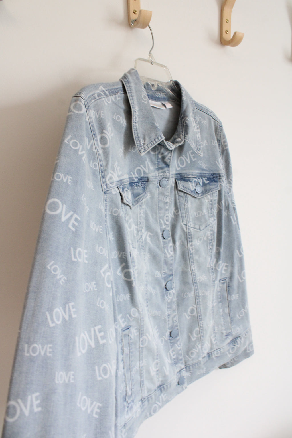 Kim Gravel Belle Love Light Wash Denim Jacket | L