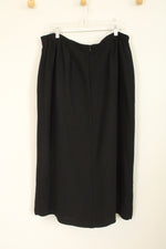 Dress Barn Woman Black Midi Dress Skirt with Front Slit | 22