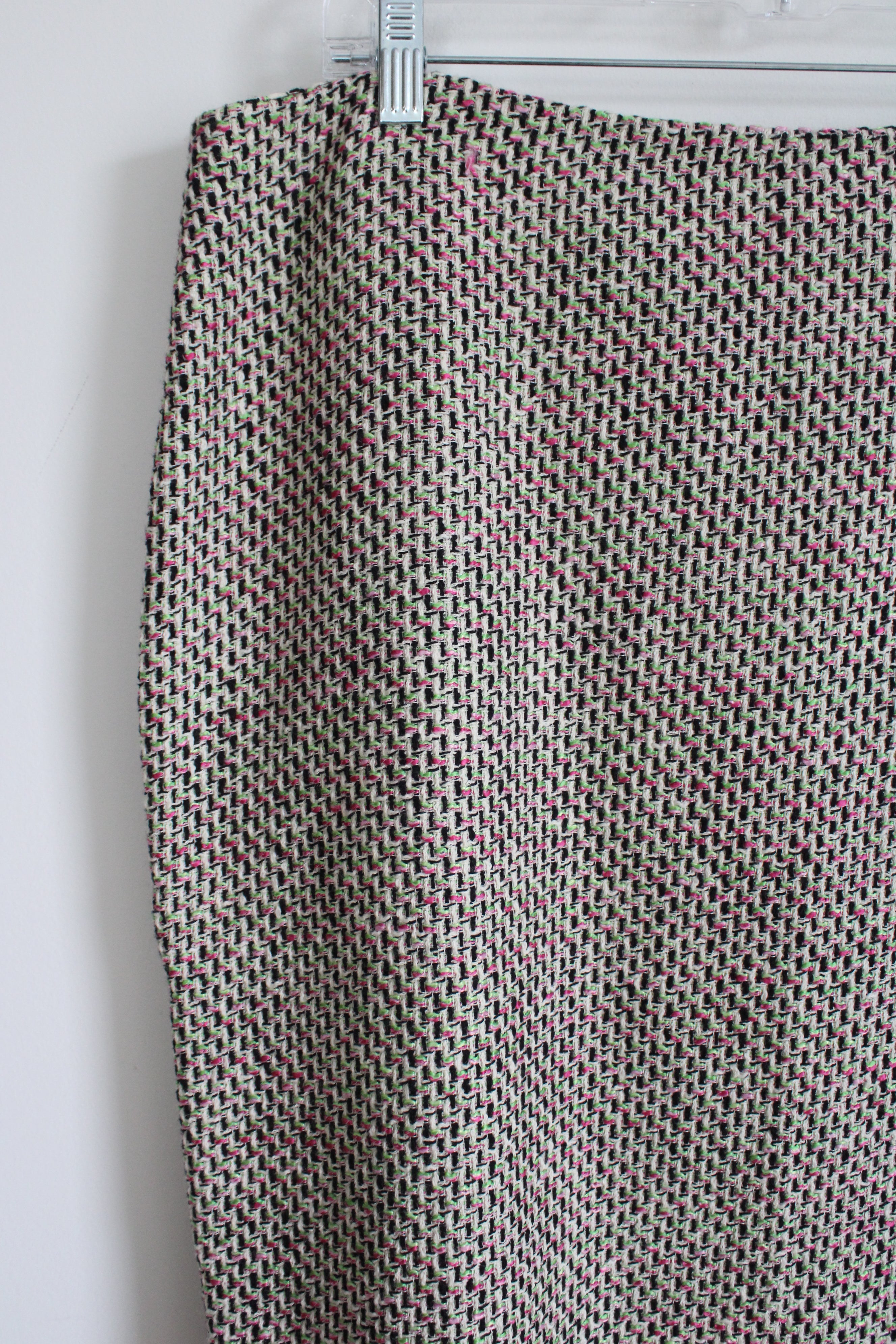 NEW Talbots Pink Green Tweed Pencil Skirt | 16