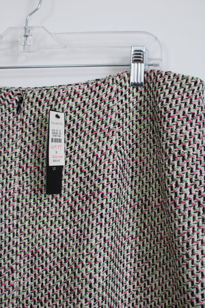 NEW Talbots Pink Green Tweed Pencil Skirt | 16