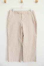 Gap Curvy Stretch Cropped Tan & White Striped Capri Pants | 10