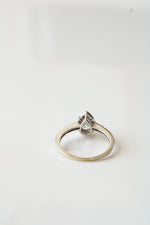 14K White Gold Pear Shaped Halo Ring | Size 6.5