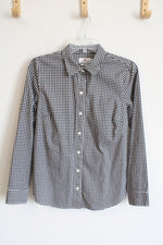 Vineyard Vines Black and White Plaid Long-Sleeve Button Down Shirt | 6