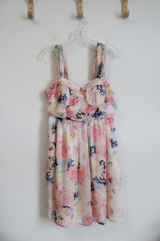 Candie's Pink & Yellow Floral Dress | XL