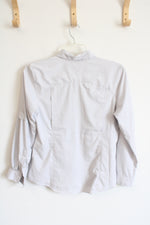 Columbia Silver Button Down Long Sleeve Shirt | M