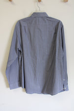 Goodfellow Standard Blue Gingham Small Plaid Button Down Shirt | L