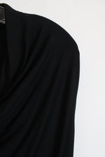 NEW Cable & Gauge Black Sleeveless Draped Neckline Top | L