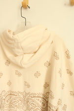 NEW Dogg Supply Cream and Tan Paisley Print Hooded Sweatshirt | 2XL