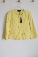 NEW Talbots Linen Blend Yellow Blazer Jacket | 4 Petite