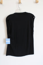 NEW Cable & Gauge Black Sleeveless Draped Neckline Top | L