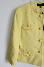 NEW Talbots Linen Blend Yellow Blazer Jacket | 4 Petite