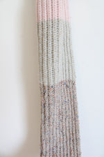 NEW J.Crew Pink & Tan Metallic Wool Blend Fringe Scarf