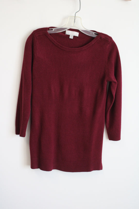 Carolyn Taylor Maroon Red Knit Sweater | M