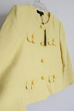 NEW Talbots Linen Blend Yellow Blazer Jacket | 4 Petite