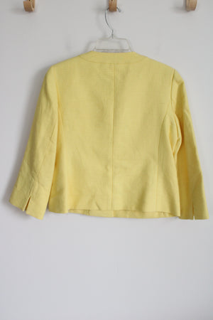 NEW Talbots Linen Blend Yellow Blazer Jacket | 4 Petite