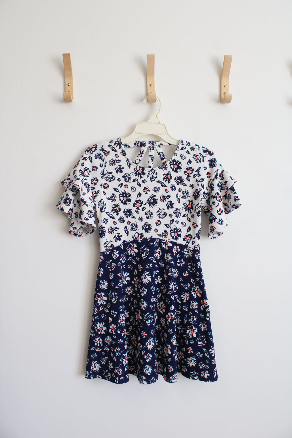 My Michelle Girls Blue Patterned Dress | 14