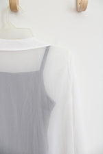 Shein Black Dress & White Sheer Cardigan Set | Youth 10