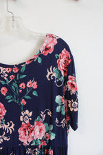 NEW Grecerelle Navy Pink Floral Maxi Dress | 3XL