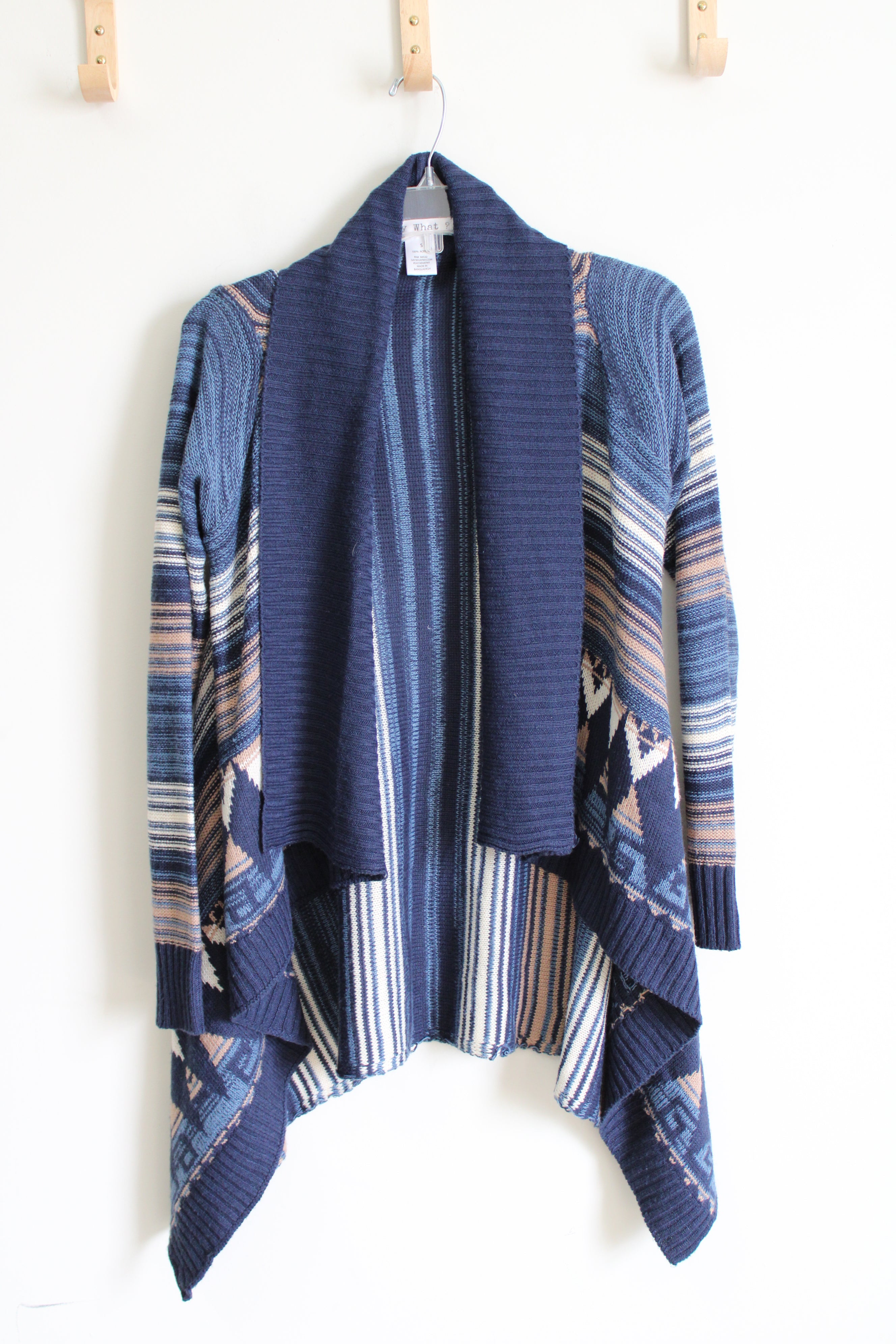 Say What? Blue Tan Striped Cardigan | S
