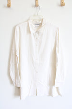 Winter Silks White Long Sleeve Button Down Shirt | XL