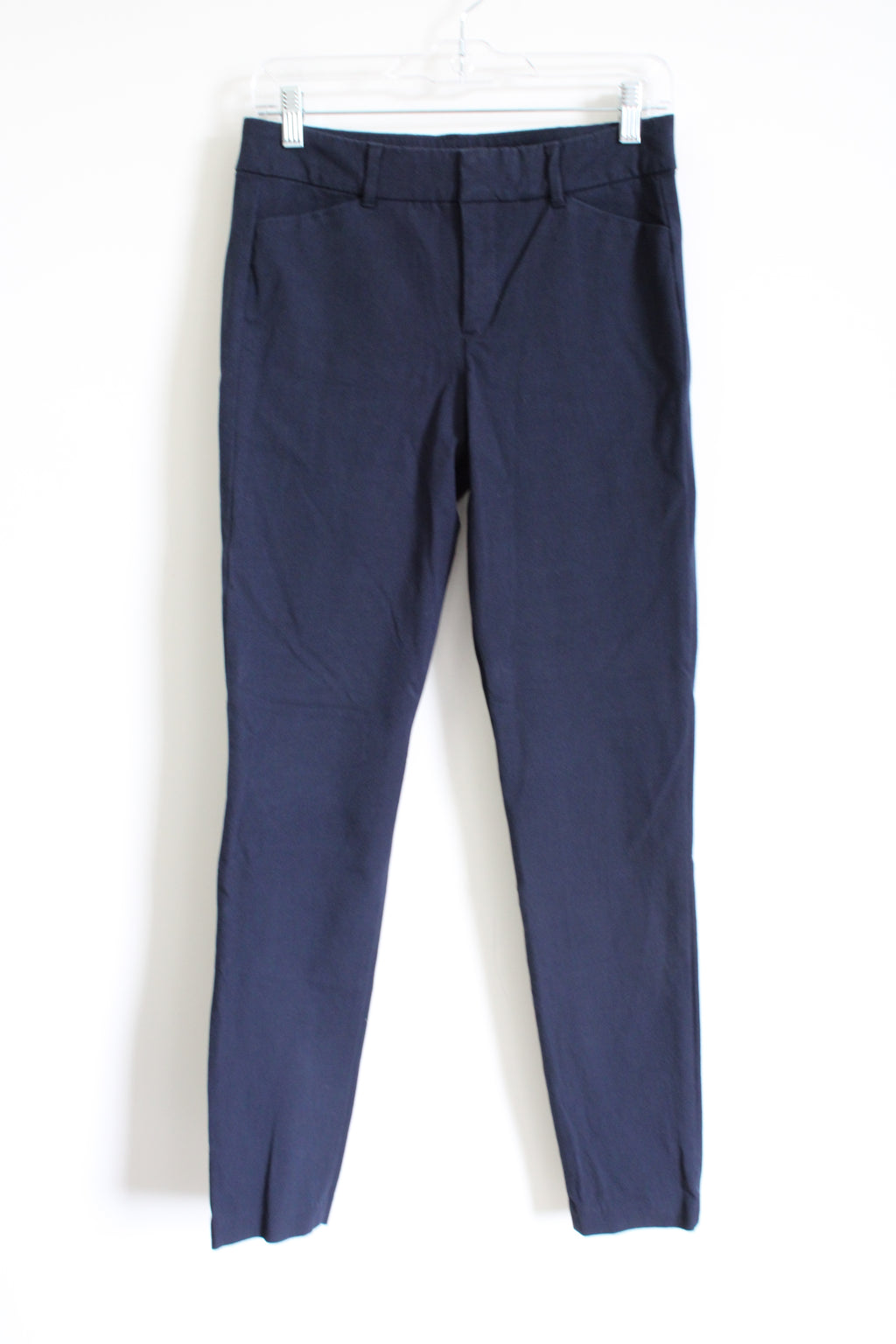 Old Navy Mid Rise Slim Pixie Navy Blue Pant | 4 Tall