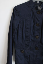 George Navy Blue Button Up Jacket | 4