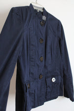 George Navy Blue Button Up Jacket | 4