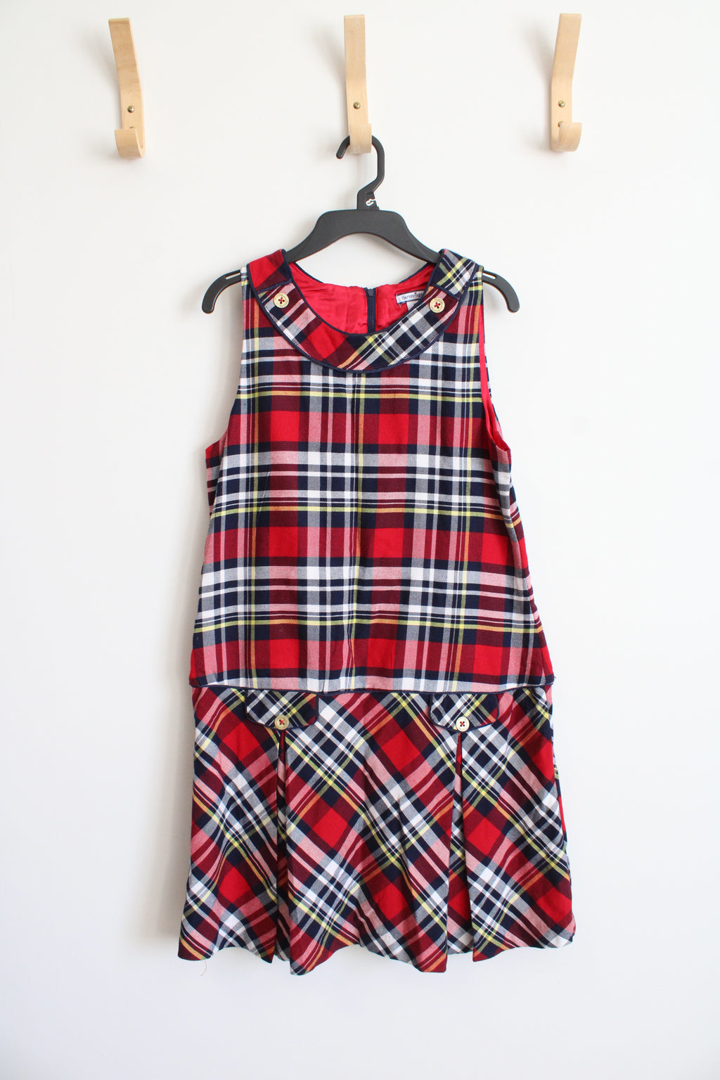 Hartstrings Sleeveless Red Plaid Dress | 16