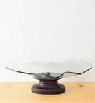 Wavy Glass Pedestal Decorative Dish