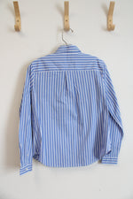 Banana Republic Blue & White Striped Button Down Top | XS
