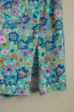 Aryeh Teal Multicolor Swim Skort with Front Zipper | L