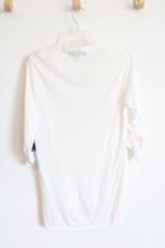 NEW Almost Famous White Lace-up Neckline Shirt | M