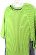Asics Green Striped Athletic Shirt | M