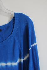 Talbots Blue Tie-Dye 3/4 Sleeve Sweater | 3XL