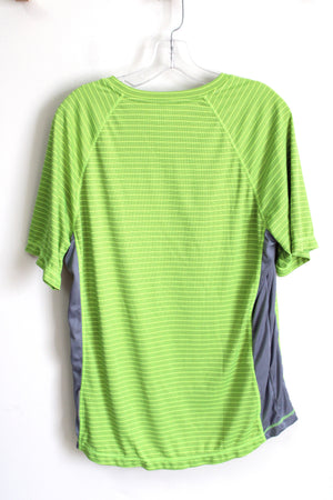 Asics Green Striped Athletic Shirt | M
