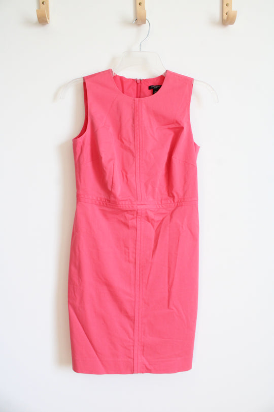 Ann Taylor Hot Pink Side Zip Sheath Dress | 0P