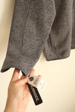 NEW Burnside Dark Gray Knitted Fleece Lined Zip Light Jacket | M