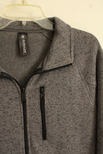 NEW Burnside Dark Gray Knitted Fleece Lined Zip Light Jacket | M