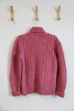 Pink Wool Shawl Collar Sweater | L